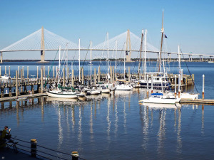 If you've been to Charleston you might recognize this bridge we can see from the boat