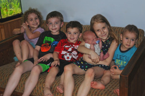 All 6 of the grands! Becca 7, Eliana 4, Zach 2y 5m, Ryan 1week, Noah almost 6 and Ben 2 1/2.